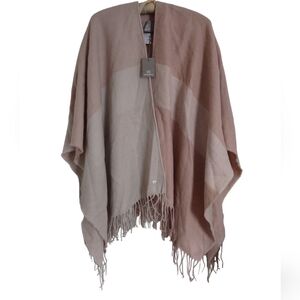 NWT Soia & Kyo Blush Pink Knit Fringe Tassel Sweater Poncho